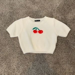 Fuzzy Cherry Crop Top